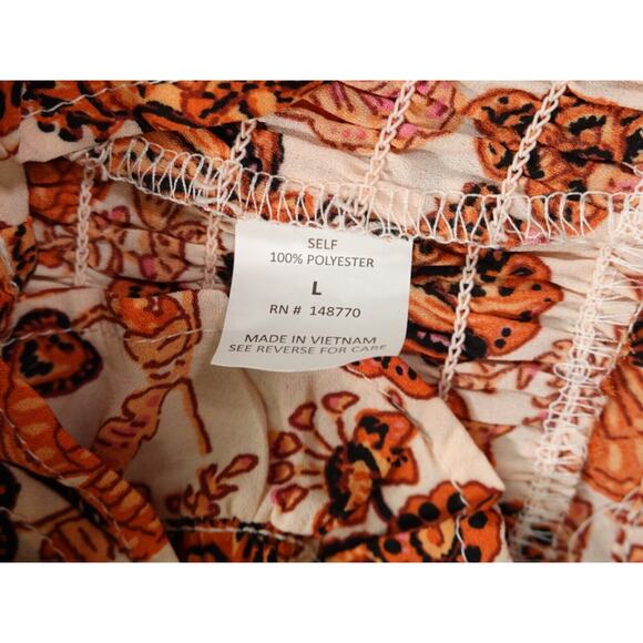 Sienna Sky Womens Orange Floral Cropped Tank Top Blouse Size L - Picture 8 of 9